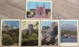 СРСР СССР ^/--/^ Открытка СССР Крым Алупка 1968 г.в. 5 штук! ^_^^^ Листівка СРСР Крим Алупка 1968 р.в. 5 штук! - фото фото фото