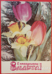 СРСР СССР ^/--/^ СССР 1977 цветы 8 Марта ХМПК ^_^^^ СРСР 1977 квіти 8 Березня ХМПК - фото фото фото