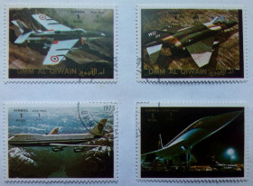 ОАЕ ОАЭ ^/--/^ Умм-эль-Кайвайн 1972 Авиация, самолеты, гашеные ^_^^^ Умм-ель-Кайвайн 1972 Авіація, літаки, гашені - фото фото фото