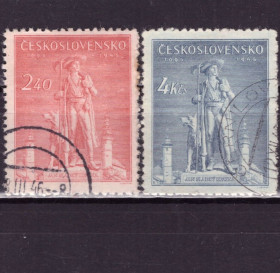 Чехословаччина Чехословакия ^/--/^ Чехословакия.  250 лет со дня казни Яна Сладкого-Козина  (серия) 1945 г. ^_^^^ Чехословаччина. 250 років від дня страти Яна Солодкого-Козина (серія) 1945 р. - фото фото фото