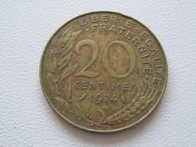 Франція Франция ^/--/^ Франция 20 сантимов 1974 года 24185 ^_^^^ Франція 20 сантимів 1974 24185 - фото фото фото