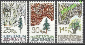 Інші країни Другие страны ^/--/^ Лихтенштейн 1986 флора деревья 3 /--/ м. ^_^^^ Ліхтенштейн 1986 флора дерева 3 /--/ м. - фото фото фото