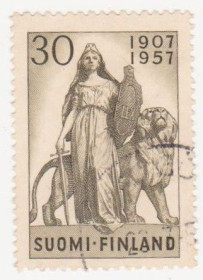 Скандинавія Скандинавия ^/--/^ Финляндия 1957 г. № 484 гашеная ^_^^^ Фінляндія 1957 р. No 484 гашена - фото фото фото