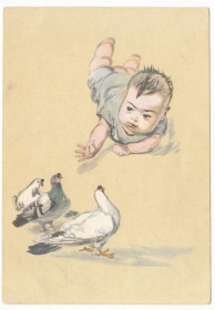 СРСР СССР ^/--/^ Ребенок и голуби 1957 Чжао-хэ Р /--/ 12 ^_^^^ Дитина і голуби 1957 Чжао-хе Р /--/ 12 - фото фото фото