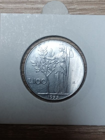 Італія і Ватикан Италия и Ватикан ^/--/^ Італія 100 лір 1975 ^_^^^ Италия 100 лир 1975 - фото фото фото