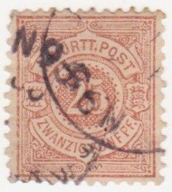 Німеччина до  року Германия до  года ^/--/^ Германия   (Вюртемберг) 1875 г. № 48 гашеная ^_^^^ Німеччина (Вюртемберг) 1875 р. No 48 гашена - фото фото фото