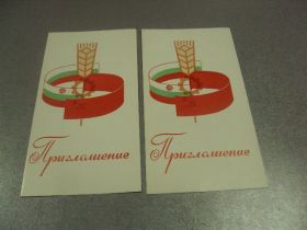 СРСР СССР ^/--/^ открытка приглашение выставка подольская палитра хмельницкий 1981 лот 2 шт №10493 ^_^^^ листівка запрошення виставка подільська палітра хмельницький 1981 лот 2 шт No /--/ 10493 - фото фото фото