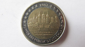 Сучасні c  року Современные c  года ^/--/^ 2 евро 2007 г. Германия Мекленбург-Передняя Померания ^_^^^ 2 євро 2007 Німеччина Мекленбург-Передня Померанія - фото фото фото