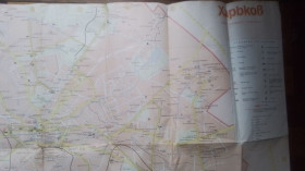 Інше Другое ^/--/^ Карта схема городского транспорта Харьков 1980 год ^_^^^ Карта схема міського транспорту Харків 1980 рік - фото фото фото