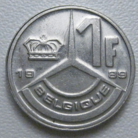 Бельгія Бельгия ^/--/^ Бельгія 1 франк 1989 року Belgique 42751 ^_^^^ Бельгия 1 франк 1989 года Belgique 42751 - фото фото фото