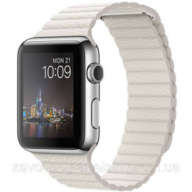 Розумні годинники (Smart watch) Умные часы (Smart watch) ^/--/^ Ремешок Apple Watch 38 40 41 кожаный Leather (белый) ^_^^^ Apple Watch 38 40 41 шкіряний Leather (білий) - фото фото фото