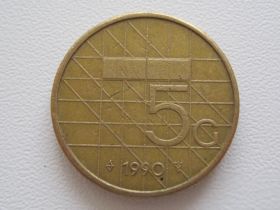 Нідерланди Нидерланды ^/--/^ Нидерланды 5 гульденов 1990 года 23380 ^_^^^ Нідерланди 5 гульденів 1990 року 23380 - фото фото фото