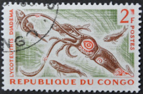 Інше Другое ^/--/^ Конго Морская Фауна Рыбы Кальмары 1964 ^_^^^ Конго Морська Фауна Риби Кальмари 1964 - фото фото фото