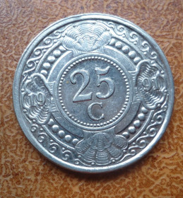 Інші країни Другие страны ^/--/^ Нидерландские Антилы 25 центов 1991 ^_^^^ Нідерландські Антили 25 центів 1991 - фото фото фото