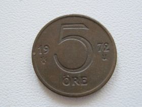 Швеція Швеция ^/--/^ Швеция 5 эре 1972 года 16613 ^_^^^ Швеція 5 ер 1972 16613 - фото фото фото