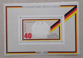 НДР, ФРН ГДР, ФРГ ^/--/^ Германия 1974 г - 25 лет Федеративной Республики Германия, негаш ^_^^^ Німеччина 1974 - 25 років Федеративної Республіки Німеччина, негаш - фото фото фото