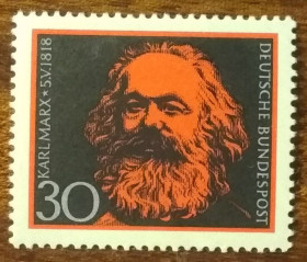 НДР, ФРН ГДР, ФРГ ^/--/^ Германия 150 лет со дня рождения Карла Маркса 1968 ^_^^^ Німеччина 150 років від дня народження Карла Маркса 1968 - фото фото фото