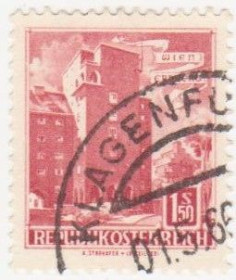 Австрія Австрия ^/--/^ Австрия 1958  г. № 1072 гашеная ^_^^^ Австрія 1958 р. No 1072 гашена - фото фото фото