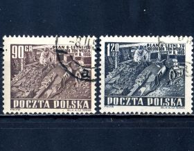 Польща Польша ^/--/^ Польша. 6-летний план  (серия) 1951 г. ^_^^^ Польща. 6-річний план (серія) 1951 - фото фото фото