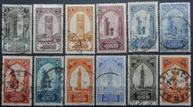 Інше Другое ^/--/^ Французские колонии Марокко Архитектура 1917  надпечатка 1930 ^_^^^ Французькі колонії Марокко Архітектура 1917 надпечатка 1930 - фото фото фото
