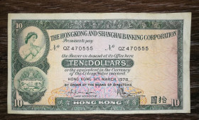 Китай Китай ^/--/^ Hongkong &amp; Shanghai Banking Гонконг 10 доларів 31 березня 1978 ...555 ^_^^^ Hongkong &amp; Shanghai Banking Гонконг 10 долларов 31 марта 1978...555 - фото фото фото