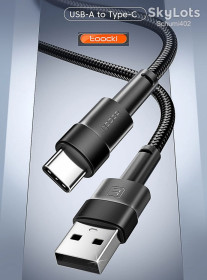 Кабелі Кабели ^/--/^ Кабель Toocki 60 /--/ W USB-A/Type-C 1 метр чорний ^_^^^ Кабель Toocki 60 /--/ W USB-A/Type-C 1 метр черный - фото фото фото