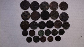 - року - года ^/--/^ Полушка,1&amp;#92;4 копейки 1719-1897 г,всего 27 шт ^_^^^ Півчина,1&amp;#92;4 копійки 1719-1897 г, всього 27 шт - фото фото фото