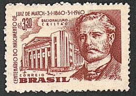 Південна Америка Южная Америка ^/--/^ Бразилия  (1960) 100-летие со дня рождения Луиса де Матоса ^_^^^ Бразилія (1960) 100-річчя від дня народження Луїса де Матоса - фото фото фото