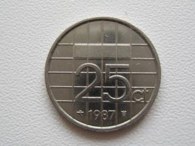 Нідерланди Нидерланды ^/--/^ Нидерланды 25 центов 1987 года 23317 ^_^^^ Нідерланди 25 центів 1987 року 23317 - фото фото фото