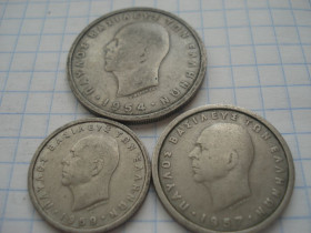 Греція Греция ^/--/^ 3 /--/ мон 1954-59 Греція, нікель ^_^^^ 1954-59 Греция, никель - фото фото фото