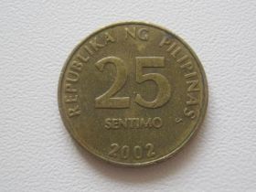 Філіппіни Филиппины ^/--/^ Филиппины 25 сентимо 2002 года 27397 ^_^^^ Філіппіни 25 вересня 2002 року 27397 - фото фото фото