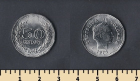 Колумбія Колумбия ^/--/^ Колумбия 50 сентаво 1975 ^_^^^ Колумбія 50 Сентаво 1975 - фото фото фото