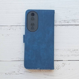 Зарядні пристрої Зарядные устройства ^/--/^ Чохол-книжка для Honor 90 (REA-NX /--/ 9) шкіряний, синій ^_^^^ Чехол книга Honor 90 REA-NX /--/ 9 для телефона Синий - фото фото фото