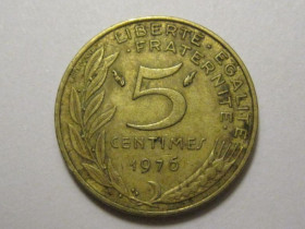 Франція Франция ^/--/^ Франция 5 сантимов 1976 года 3 /--/ П /--/ 910 ^_^^^ Франція 5 сантимів 1976 3 /--/ П /--/ 910 - фото фото фото