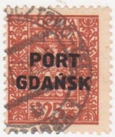Польща Польша ^/--/^ Польша  (Порт Гданьск ) 1929 г №  19 гашеная ^_^^^ Польща (Порт Гданськ) 1929 р No 19 гашена - фото фото фото