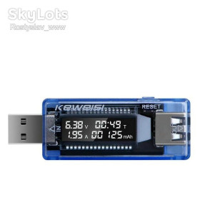 Зарядні пристрої Зарядные устройства ^/--/^ USB тестер Keweisi KWS-V /--/ 20 синій вольтметр амперметр вимірювач ємності акумулятора ^_^^^ USB тестер Keweisi KWS-V /--/ 20 синий вольтметр амперметр измеритель емкости аккумулятора - фото фото фото