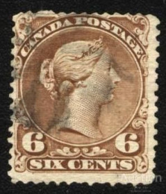 Північна Америка Северная Америка ^/--/^ Канада Canada 1868 г № 7 а  гашеная ^_^^^ Канада Canada 1868 р No 7 а гашена - фото фото фото