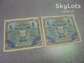 Німеччина Германия ^/--/^ банкнота 1 марка 1944 германия лот 2 шт №185 ^_^^^ банкнота 1 марка 1944 германія лот 2 шт No 185 - фото фото фото
