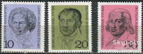НДР, ФРН ГДР, ФРГ ^/--/^ ФРГ 1970 Бетховен Гегель Гёрдельрин Mi 616-618 MNH ^_^^^ ФРН 1970 Бетховен Гегель Гердельрін Mi 616-618 MNH - фото фото фото