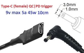 Інше Другое ^/--/^ Переходник на 9 /--/ v (max 5 /--/ a, 45 /--/ w) 3.0 /--/ x /--/ 1.0(0.9/1.1)mm 8-10 /--/ cm з USB Type-C (Female) Quick Charge Power De - фото фото фото