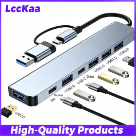 Концентратори, хаби Концентраторы, хабы ^/--/^ Металевий Type-C USB хаб док-станція 7 /--/ в /--/ 2  ( докстанция ) ^_^^^ Металлический Type-C USB хаб док-станция 7 /--/ в /--/ 2 (докстанция) - фото фото фото