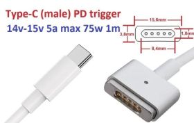 Інше Другое ^/--/^ Переходник для блока питания MagSafe 2 1 /--/ m з USB Type-C (male) Power Delivery PD тригер (A class) 1 д - фото фото фото