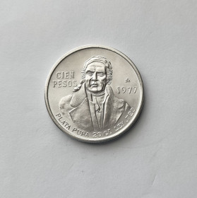 Мексика Мексика ^/--/^ 100 ПЕСО  МЕКСИКА 1977 состояние UNC серебро 27.7/0.720 ^_^^^ 100 ПЕСО МЕКСИКА 1977 стан UNC срібло 27.7/0.720 - фото фото фото