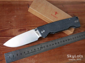 Ножі, мультітули Ножи, мультитулы ^/--/^ SHOOZIZ HAN /--/ 313, 14 /--/ C /--/ 28 /--/ N Satin, Micarta Black, Ceramic Ball Bearing, Outdoor, Tactical, EDC, Liner Lock - фото фото фото