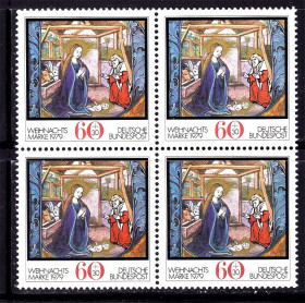 НДР, ФРН ГДР, ФРГ ^/--/^ Германия  ФРГ  1979 г  MNH  - квартблок ^_^^^ Німеччина ФРН 1979 MNH - квартблок - фото фото фото