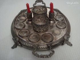 Кухонне начиння, посуд, столове срібло Кухонная утварь, посуда, столовое серебро ^/--/^ Шикарный Антикварный ПОДНОС Мельхиор Серебрение Старая Европа ^_^^^ Шикарний Антикварний ПОДНОС Мельхіор Сріблення Стара Європа - фото фото фото