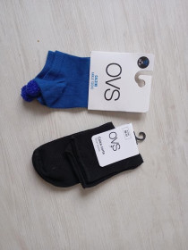 Шкарпетки Носки ^/--/^ Короткі шкарпетки ovs сині 39-41 з балабонами +чорні ^_^^^ Короткие носки ovs синие 39-41 с баллабонами +черные - фото фото фото