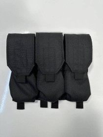 Інше Другое ^/--/^ Подсумок тройной для магазинов АК закрытый с MOLLE чорний ^_^^^ Підсумок потрійний для магазинів АК закритий з MOLLE чорний - фото фото фото