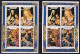 Мистецтво Искусство ^/--/^ NM Искусство . Аитутаки 1986 г MNH  - Рождество - надпечатка - 2 /--/ а блока - Дюрер ^_^^^ Аітутаки 1986 р MNH - Різдво - надпечатка - 2 /--/ а блоку - Дюрер - фото фото фото