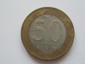 Туреччина Турция ^/--/^ Турция 50 новых куруш 2005 года #15003 ^_^^^ Туреччина 50 нових куруш 2005 року #15003 - фото фото фото